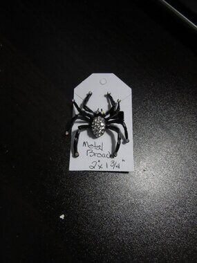 Black Widow - Adorable Spider Rhinestone Brooch-Pin